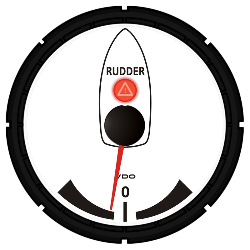VDO Viewline Ivory Rudder Angle Indicator 3-3/8" (85mm) 12/24V - Use with VDO Sender [A2C53194715-S]