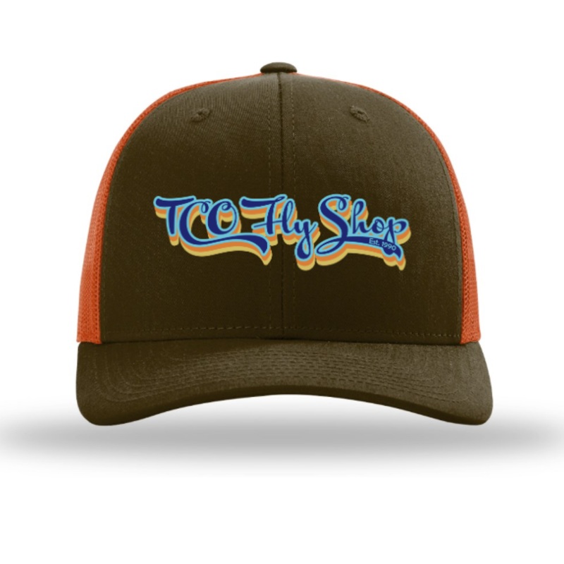 TCO Fly Shop Hat Low Pro Trucker - Retro Logo Mushroom/Burnt Orange