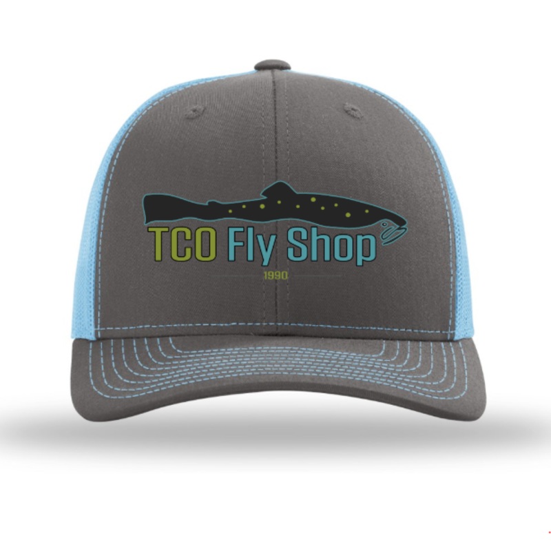 TCO Fly Shop Hat Trucker - Charcoal/Columbia Blue