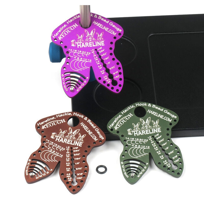 Hareline Hackle, Hook and Bead Gauge Anodized