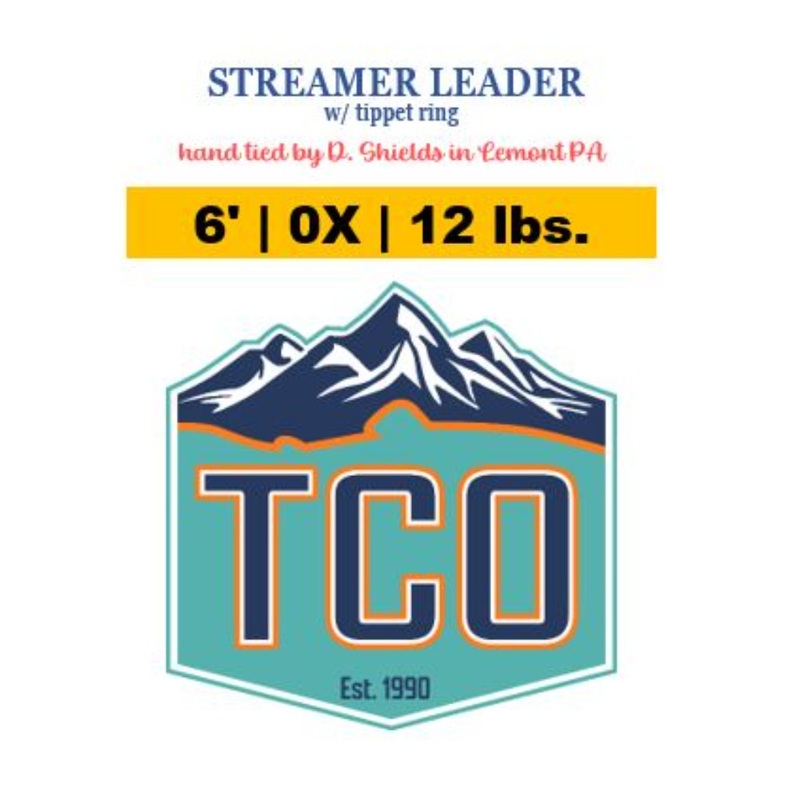 TCO Hand Tied Streamer Leader w/ Tippet Ring 6' 0X