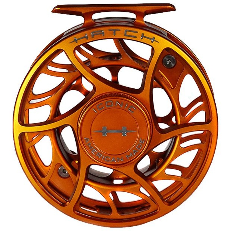 Hatch Custom Campfire Orange Iconic Limited Edition 7 Plus Large Arbor Fly Reel