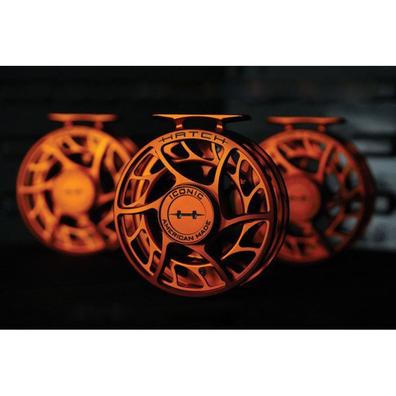 Hatch Iconic Campfire Orange Large Arbor Fly Reel