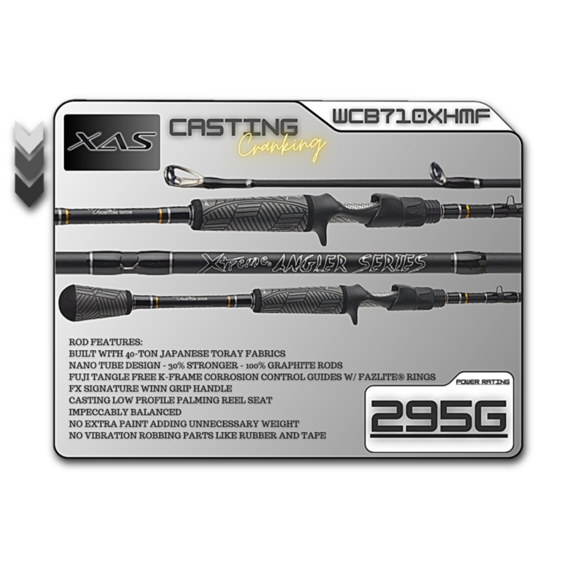 Fx Custom Rods XAS 7'10" Xtra-Hvy Mod-Fast **Cranking** Casting Rod