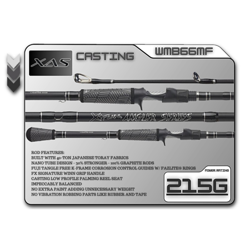 FX Custom Rods XAS 6'6" Medium Fast Casting Rod