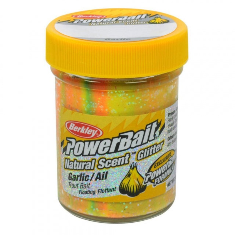 PowerBait Natural Glitter Trout Bait | Garlic | Model #BGTGRB2