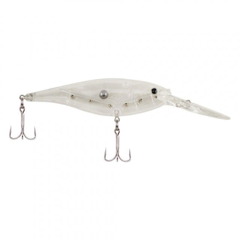 Flicker Shad | 1/8 oz | 1 1/2in | 4cm | 8 | 6'-8' | 1.8m-2.4m | Model #FFSH4M-CLEAR