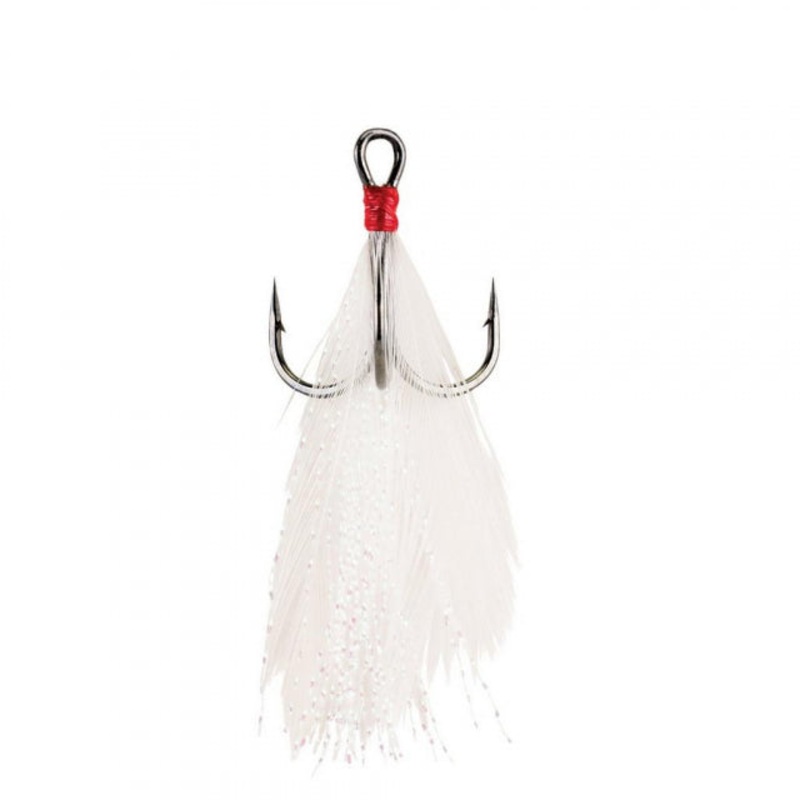 Fusion19 Feathered Treble Hook | 2 | Model #FSN19FTR1X2-WH