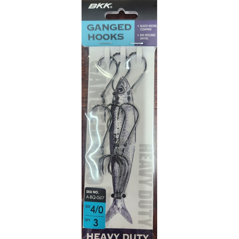 BKK TRIPLE GANGED HOOKS 4/0 - 3 sets