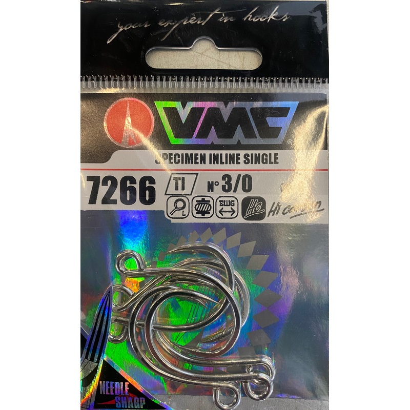 VMC 7266 Single Lure Hook 2/0, 7pcs