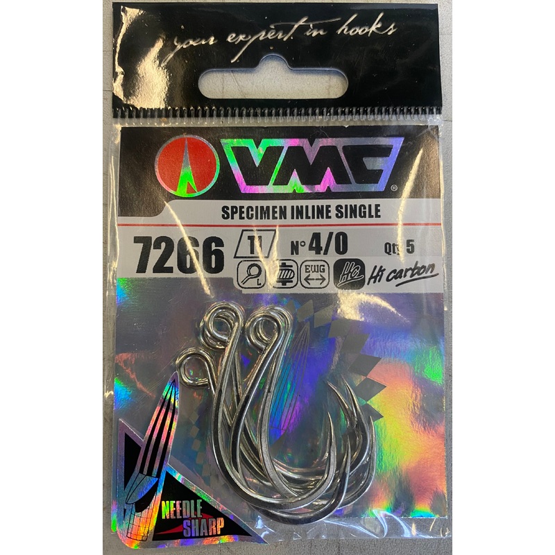 VMC 7266 Single Lure Hook 4/0, 5pcs