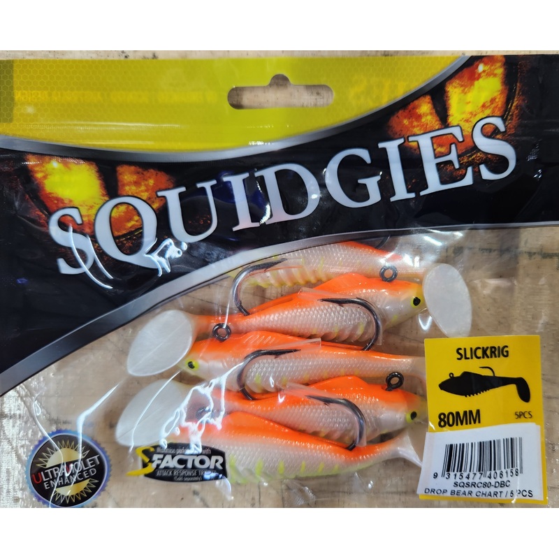 Squidgy Slickrig Light 80mm Soft Plastic - Drop Bear Chart SQSRC80-DBC