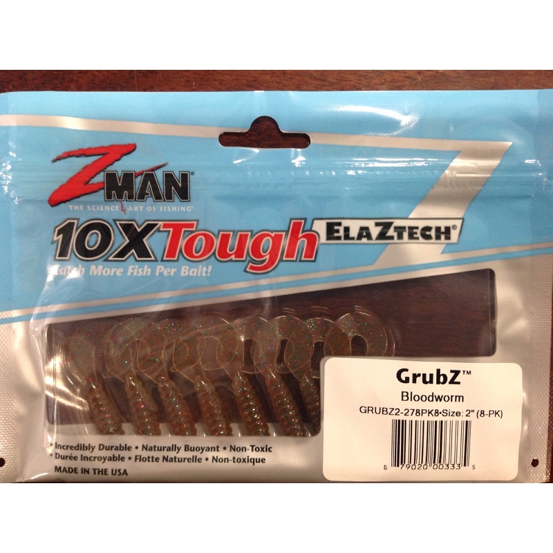 Zman Grubz Soft Plastic Lure - 2" Bloodworm