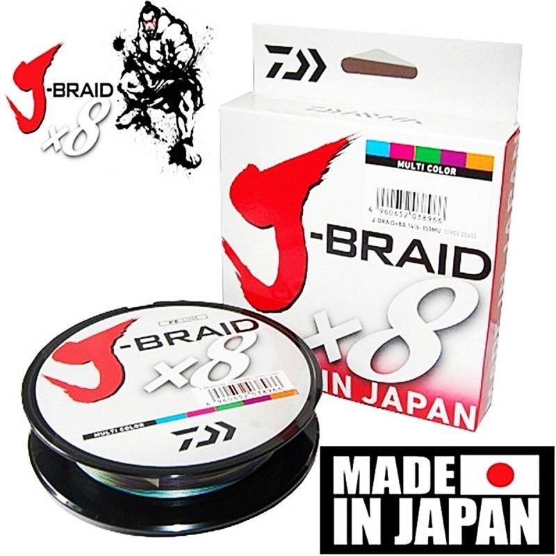 Daiwa J Braid X8 Braided Fishing Line 65lb 300m Multi Colour