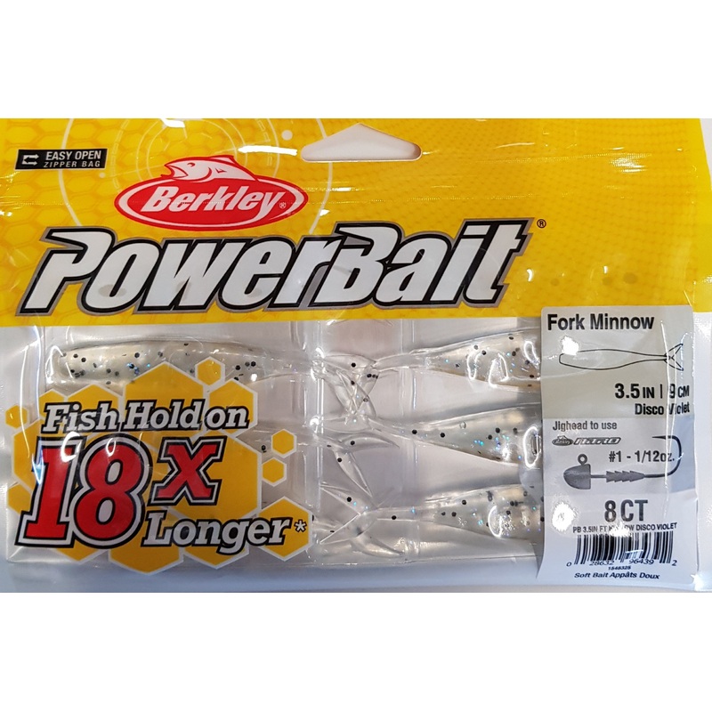 Berkley Powerbait 3.5" Fork Minnow Disco Violet 1548325