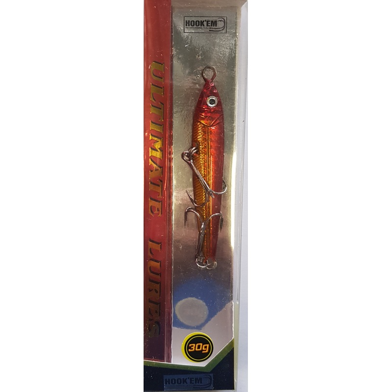 HookEm Metal Lead Weight Lure 30gram Gold