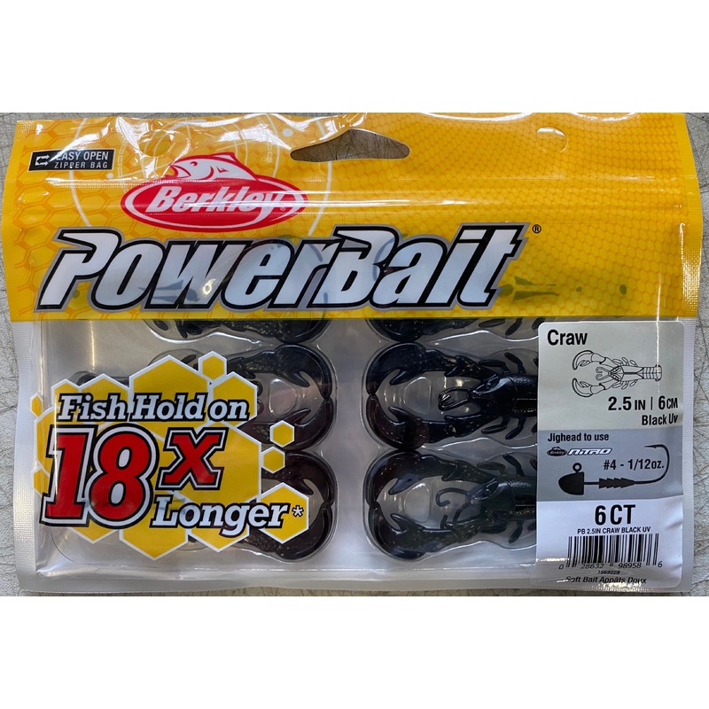Berkley Powerbait Craw 2.5" - Black UV 1569228