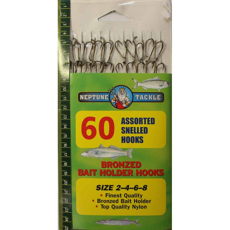 Neptune Tackle Assorted Snelled Hooks 60pk BHHA