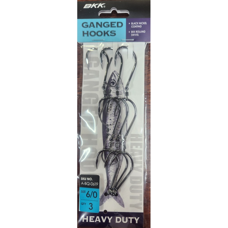 BKK TRIPLE GANGED HOOKS 6/0 - 3 sets
