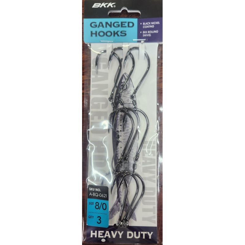 BKK TRIPLE GANGED HOOKS 8/0 - 3 sets