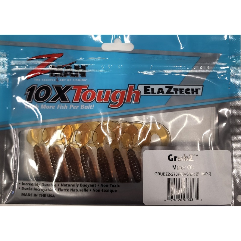 Zman Grubz Soft Plastic Lure - 2" Motor Oil