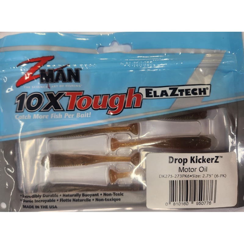 Zman Drop KickerZ Soft Plastic Lure - 2.75" Motor Oil