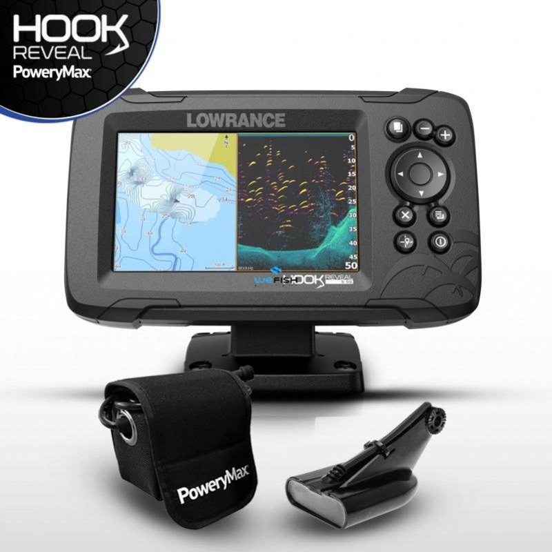 HOOK Reveal 5 with 50/200 HDI transducer & basemap + PoweryMax Ready