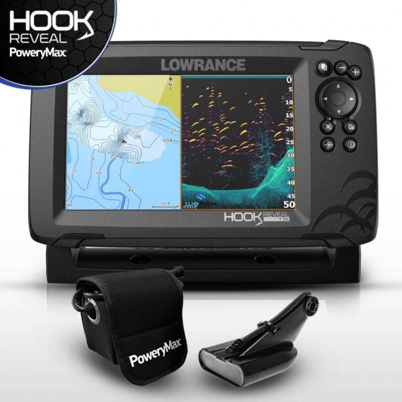 HOOK Reveal 7 with 50/200 HDI transducer & basemap + PoweryMax Ready