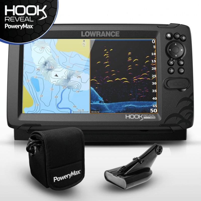 HOOK Reveal 9 with 50/200 HDI transducer & basemap + PoweryMax Ready