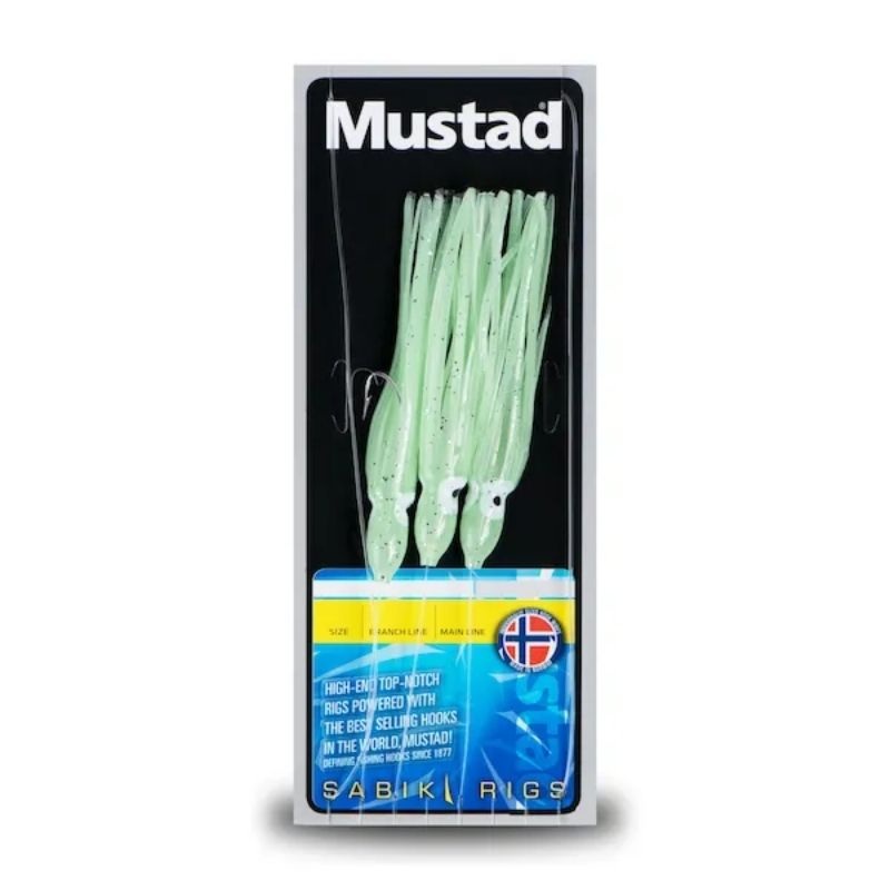 Seuelo Sabiki Mustad Squid Green Glow // 3/0, 6/0