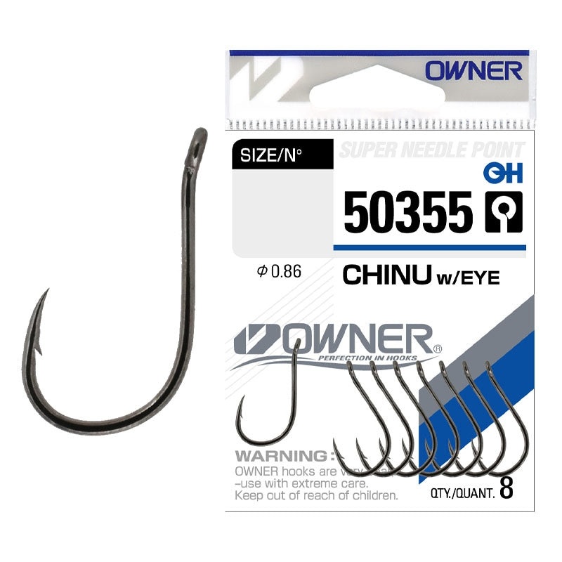 Anzuelo Chinu w/Eye 50355 Owner // 3/0, 2/0, 1/0, 1, 2, 3, 4, 5
