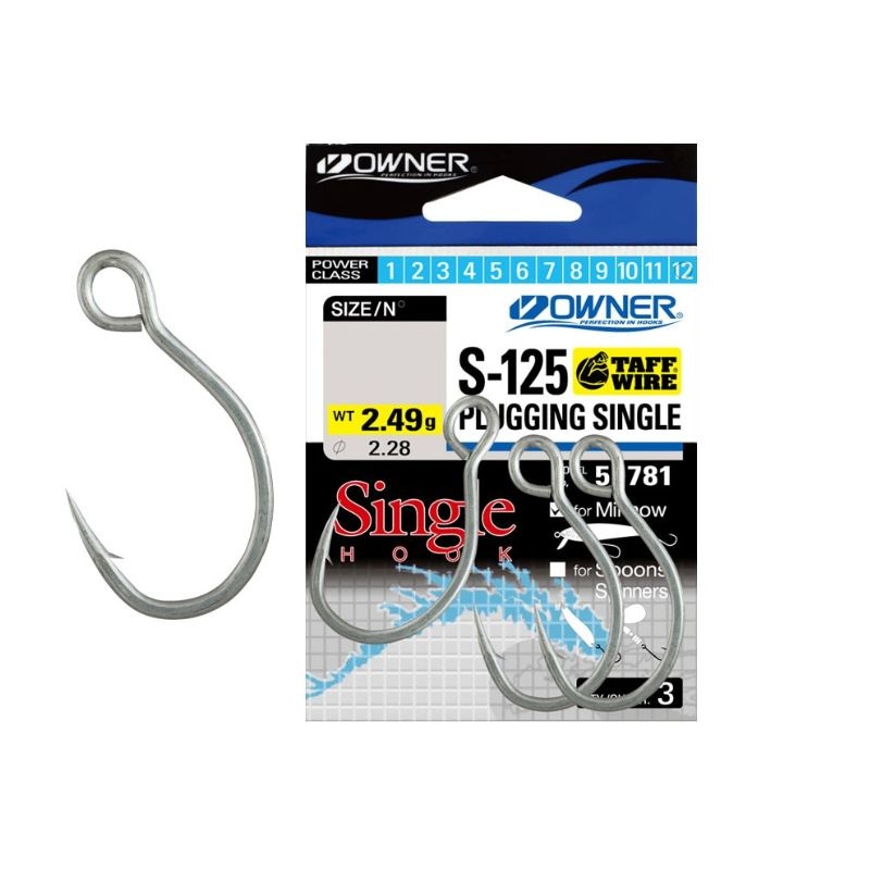 Anzuelo Simple Owner S-125M 51781 // 1/0, 2/0, 3/0, 4/0, 5/0, 7/0, 9/0