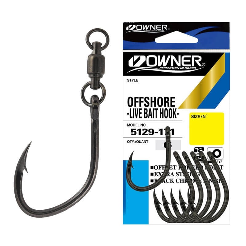 Anzuelo Simple Con Rolling Owner Ball Bearing Offshore 5129BB // 8/0, 9/0, 10/0, 11/0