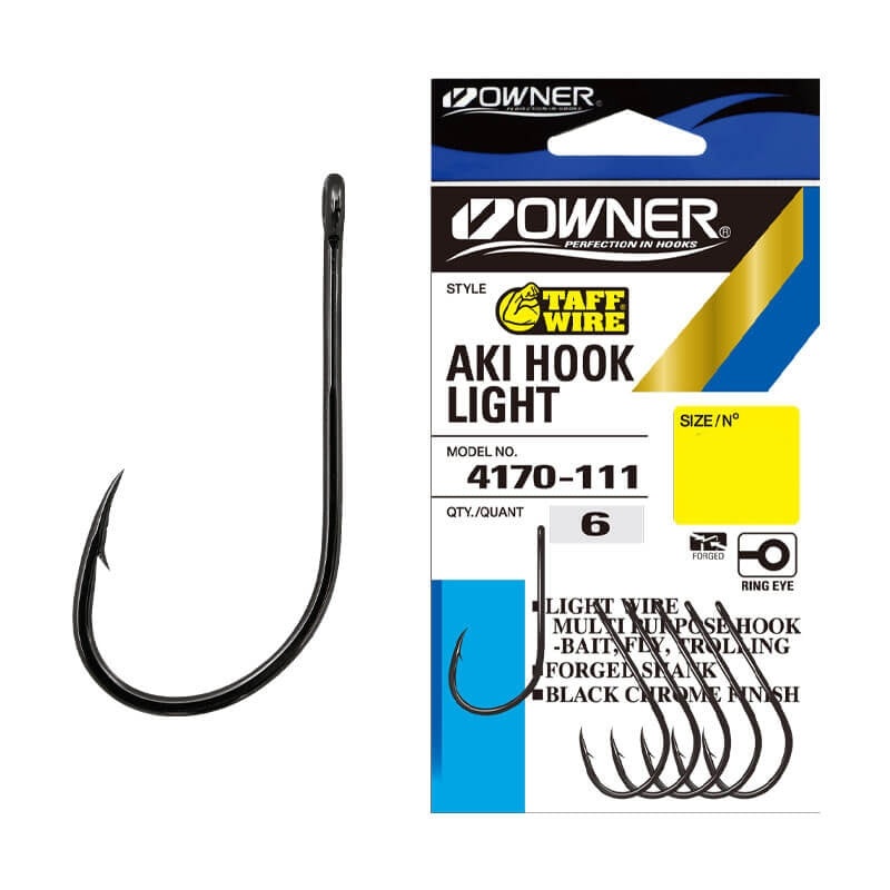 Anzuelo Simple Owner Aki Light 4170 BC // 4, 2, 1, 1/0, 5/0