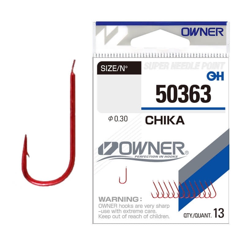 Anzuelo Simple Owner Chika 50363 Red // 22, 20, 18, 16, 14