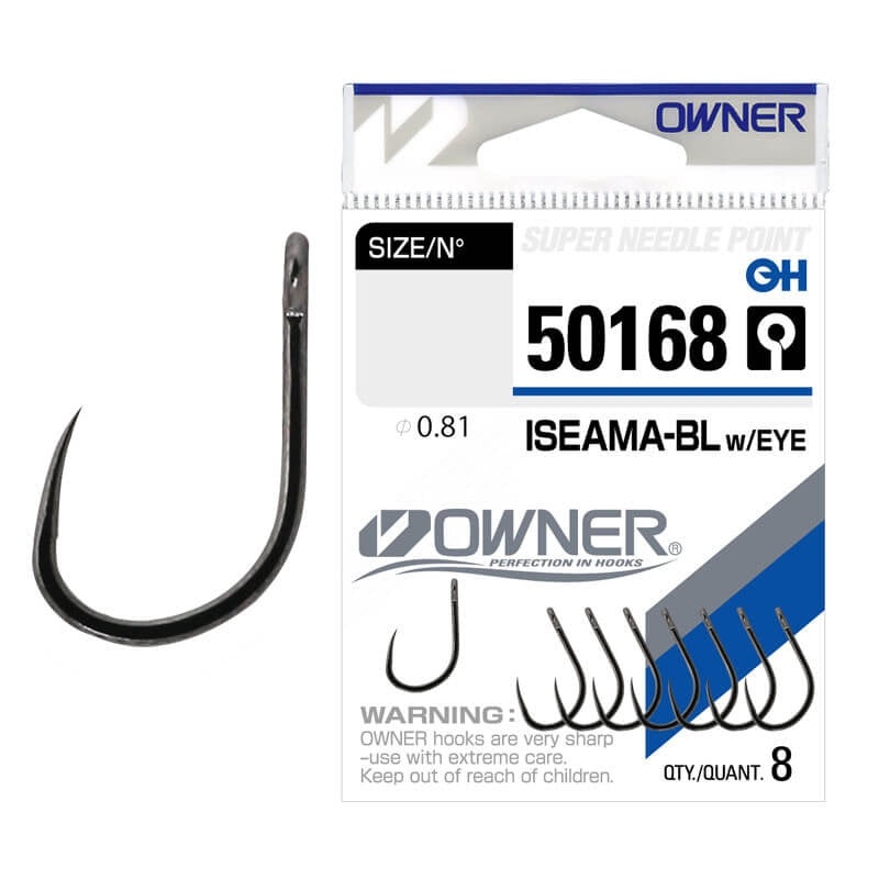 Anzuelo Simple Owner Iseama BL w/eye 50168 // 8, 6, 4, 2, 1