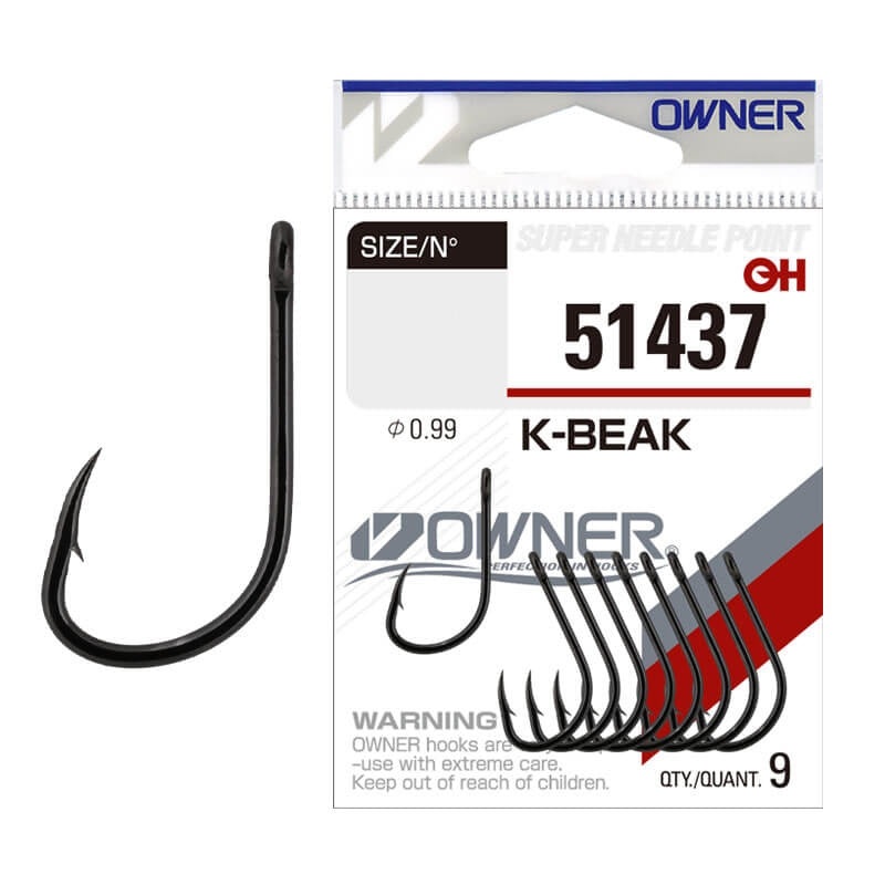Anzuelo Simple Owner K-Beak 51437 Black Chrome // 8, 6, 4, 2, 1, 1/0